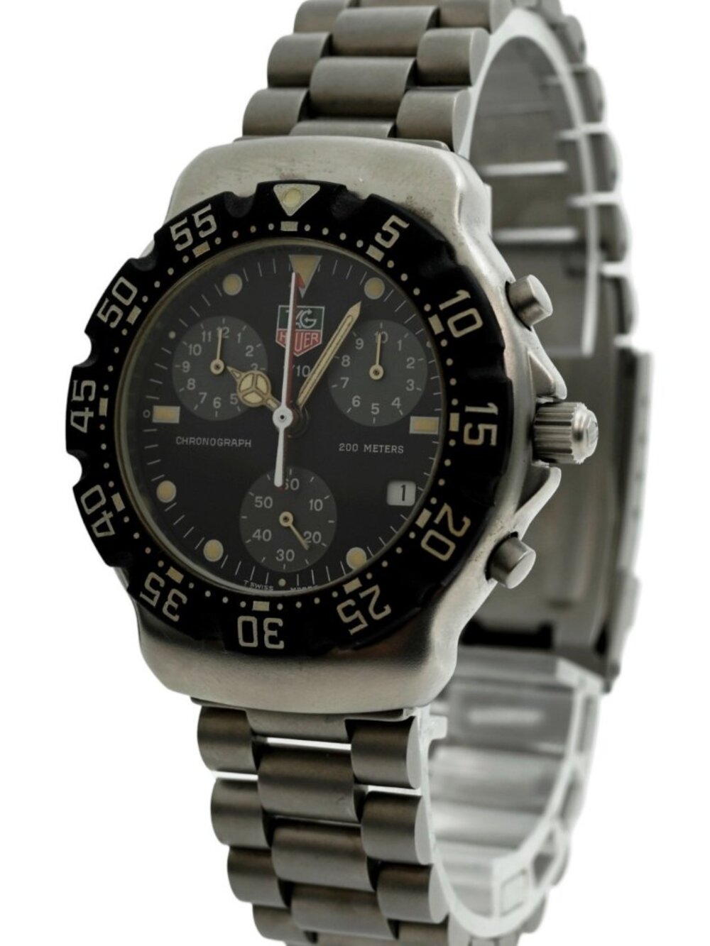 NOS Tag Heuer 38mm Men's Formula 1 Black Dial Chronograph Watch- Ref: 571.513 T!